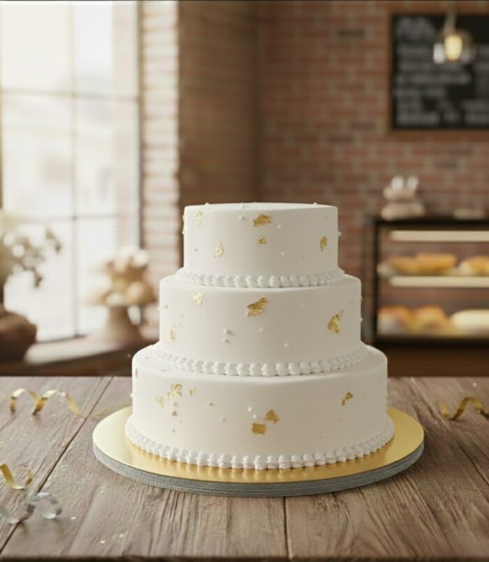 3 story cake on the pad