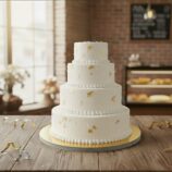 4 story cake on the pad