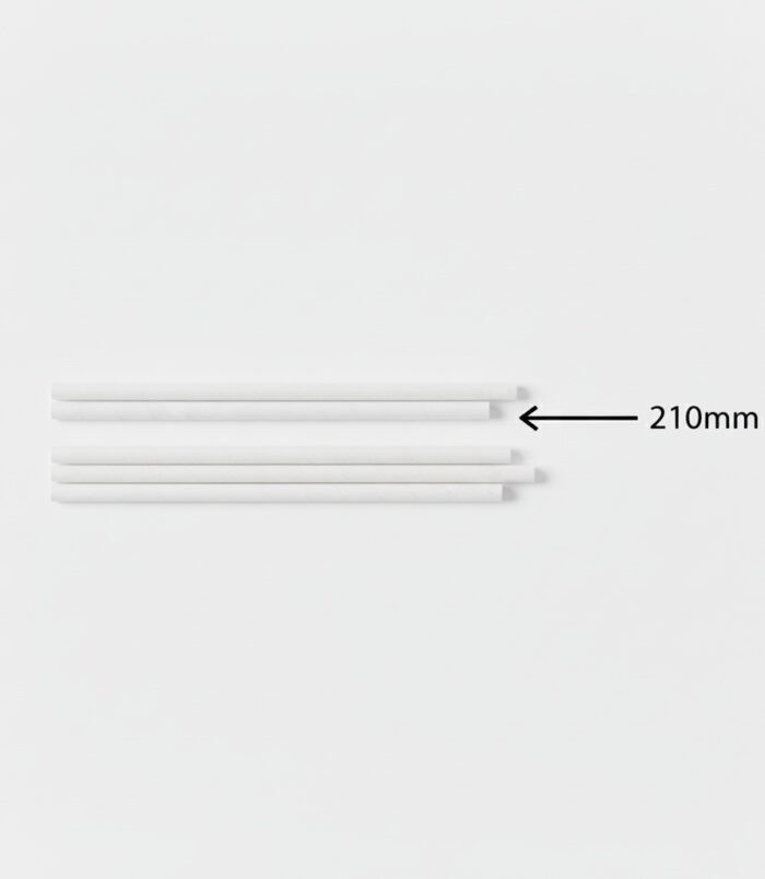 5 straws white indicating 210 mm