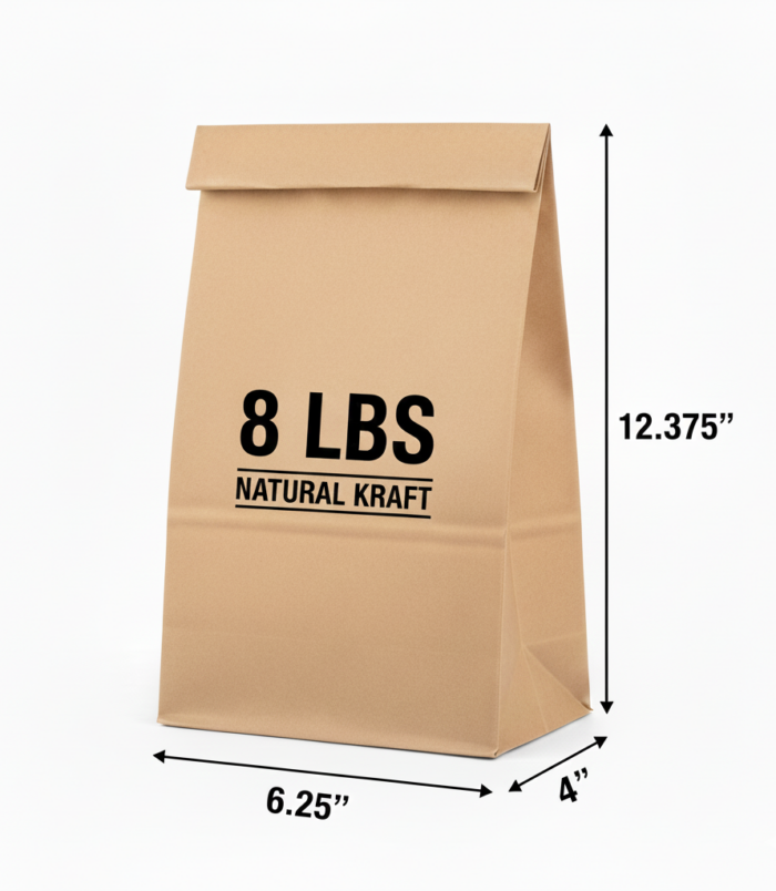 Kraft Paper Bag 8lbs 6-25--4--12-375