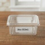Plastic Container_Rectangular with clear lid 38oz (1123ml)