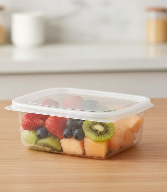 plastic container rectangular front view