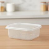 plastic container rectangular front view empty